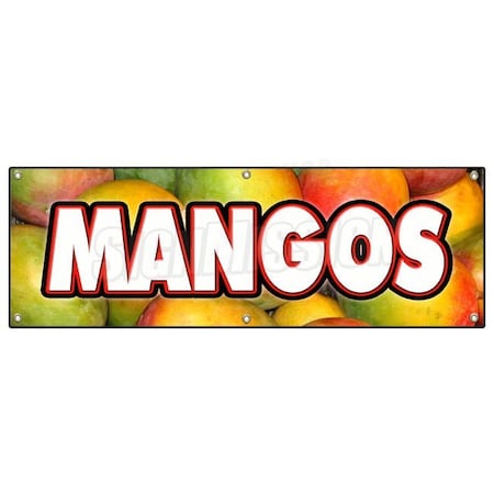 Signmission MANGOS BANNER SIGN tropical fruit stand farm produce farmers market juice B-72 Mangos